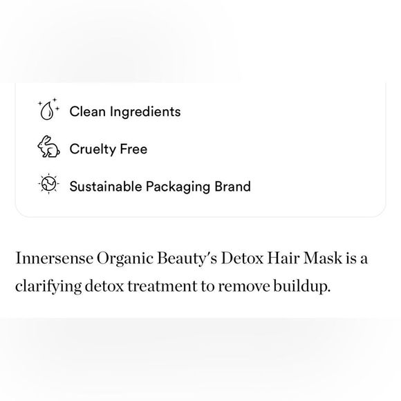 LAST 1! INNERSENSE Detox Hair Mask 👩🏼 NEW Full Size Build Remover Clarifying - Picture 2 of 5